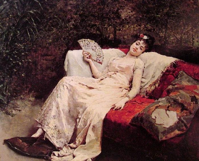 Raimundo Madrazo Reclining Lady oil painting image